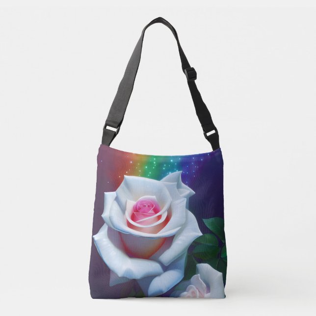 Sac carrossable Rose blanche (Devant)