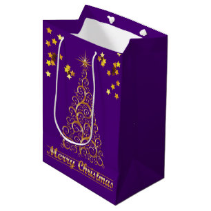 Sac chic de cadeau d'arbre de Noël d'abrégé sur or