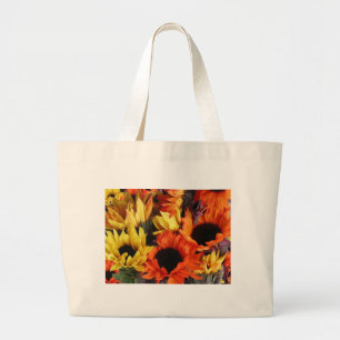 Sac classique de toile avec des tournesols