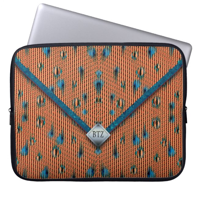 Sac Clutch d'enveloppe orange et bleue (Devant)