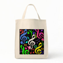 Sac coloré de notes musicales