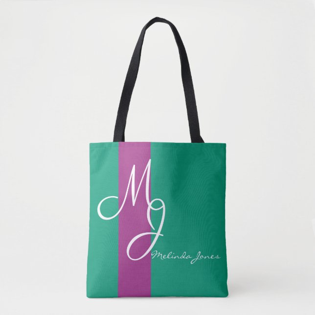 Sac commercial design de texte monographique éléga (Devant)