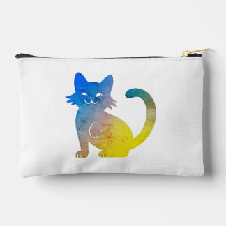 Sac cosmétique chat aquarelle coloré – Arc-en-ciel