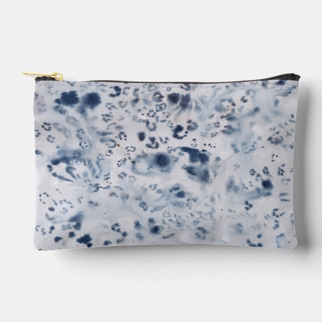 Sac cosmétique de maquillage bleu léopard motif gu (Recto)