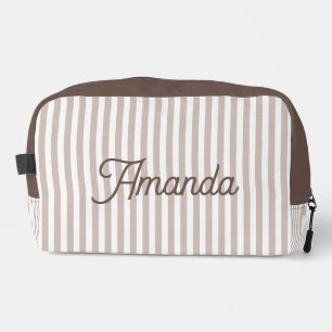 Sac cosmétique rayé personnalisé pour demoiselle d