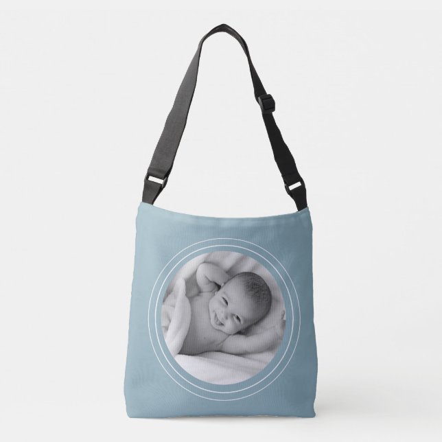 Sac croisé personnalisé bleu (Devant)