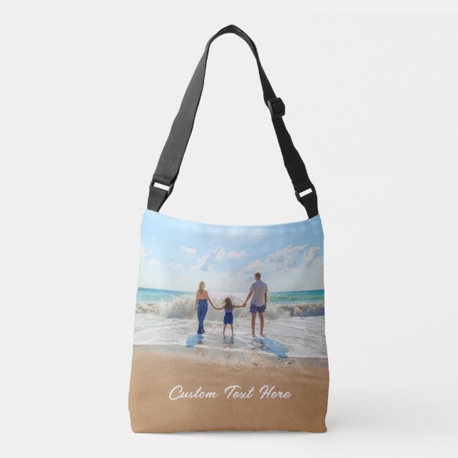 Sac croisé texte personnalisé avec photos (Devant)