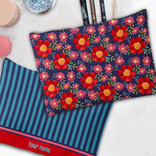Sac d'accessoires Motif à rayures florales amusant