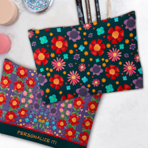 Sac d'accessoires personnalisé unique à motifs flo