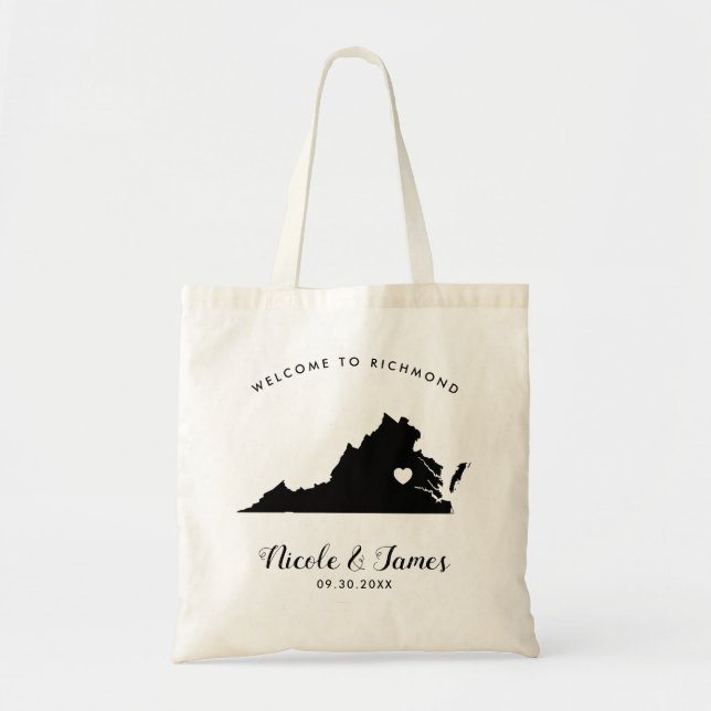 Sac d'accueil de mariage de la Virginie pour des (Devant)