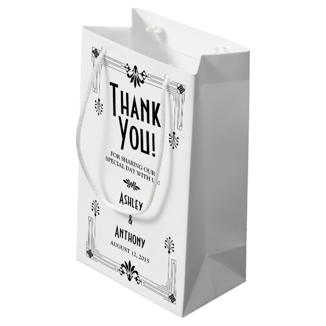 Sac d'accueil Mariage Art déco des Années folles (Dos Angle)