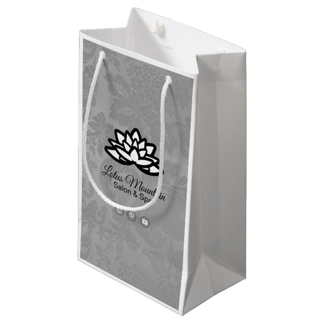 Sac d'achat personnalisable Ombre Damask (Devant Angle)