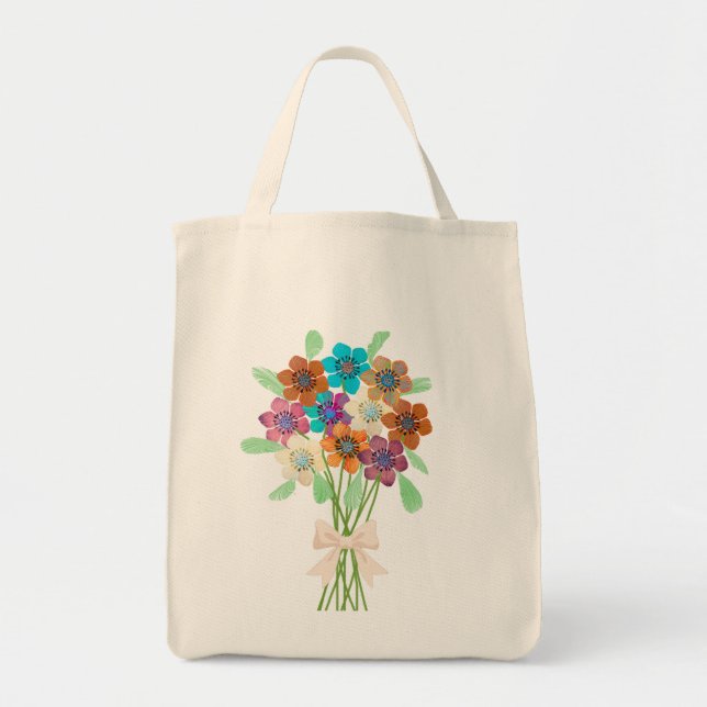Sac d'alimentation avec bouquet floral (Devant)