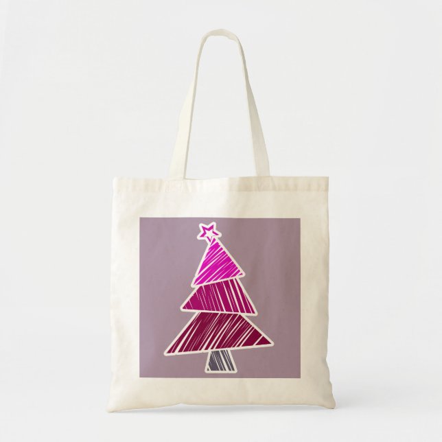 Sac d'arbre de Noël rose (Devant)