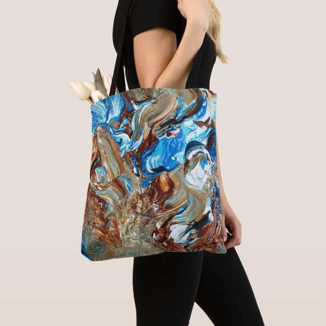 Sac d'art funky Brown et bleu (De près)