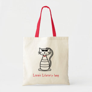 Sac de bibliothèque avec le nom de l'enfant mignon