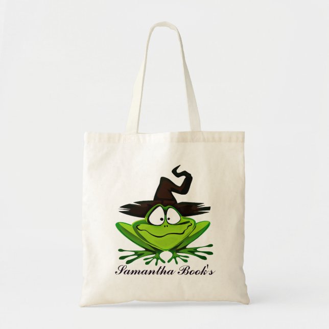 Sac de bibliothèque de grenouilles Halloween pour  (Devant)