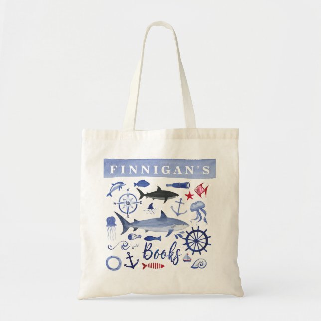Sac de bibliothèque personnalisé pour un garçon (Devant)