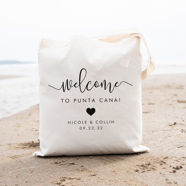 Sac de bienvenue de mariage de destination | Coeur (Créateur téléchargé)