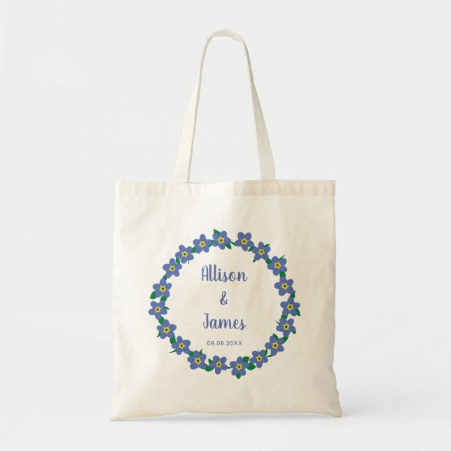 Sac de bienvenue de mariage Forget Me Not, Bienven (Devant)