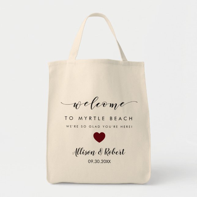 Sac de bienvenue mariage avec arrière Itinéraire,  (Devant)