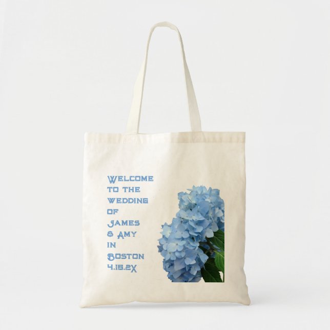 Sac de bienvenue Mariage Blue Hydrangeas (Devant)