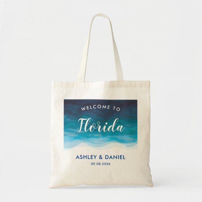 Sac de bienvenue Mariage des vagues tropicales, bl (Devant)