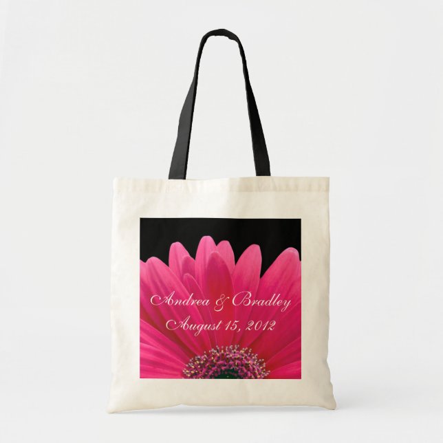 Sac de bienvenue Mariage rose Gerbera Daisy (Devant)
