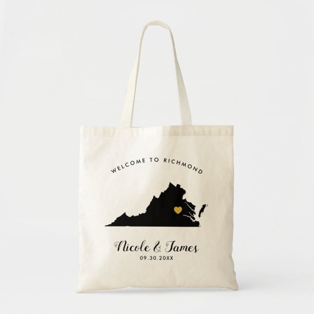 Sac de bienvenue Mariage Virginia pour les clients (Devant)