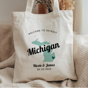 Sac de bienvenue pour mariage avec carte du Michig