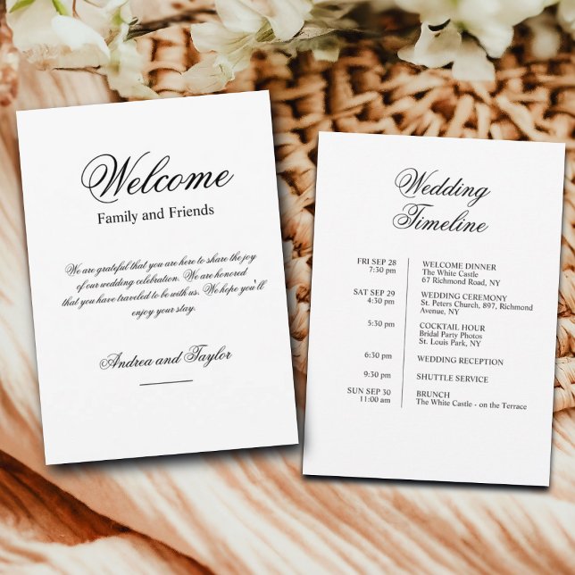 Sac de bienvenue simple Mariage Lettre et carte de (Créateur téléchargé)