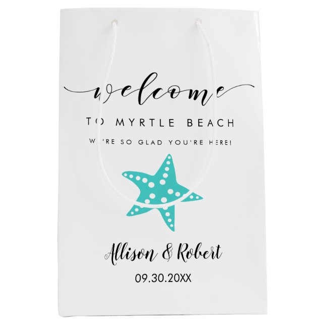 Sac de bienvenue Starfish, Hôtes de mariage Destin (Devant)