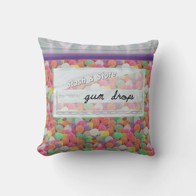 Sac de bonbons Gumdrops Oreiller décoratif (Recto)