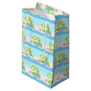 Sac de cadeau d'Aqua de rose de tortue de mer