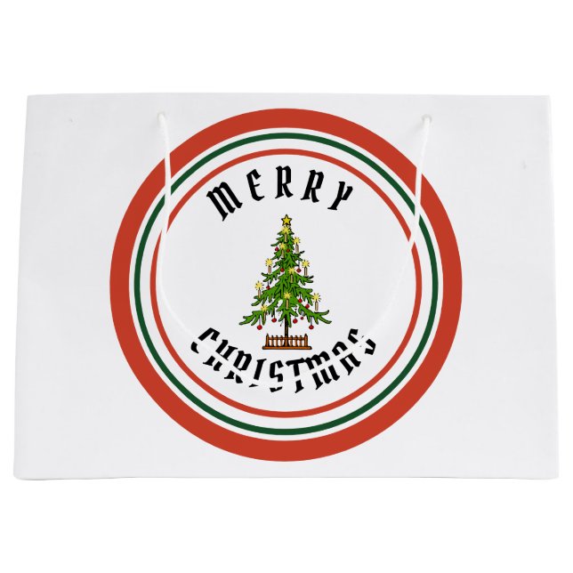 Sac de cadeau d'ARBRE de NOËL de JOYEUX NOËL (Devant)