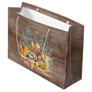 Sac de cadeau de baby shower d'animaux de région