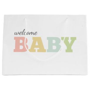 Sac de cadeau de bébé, neutre de genre, grand