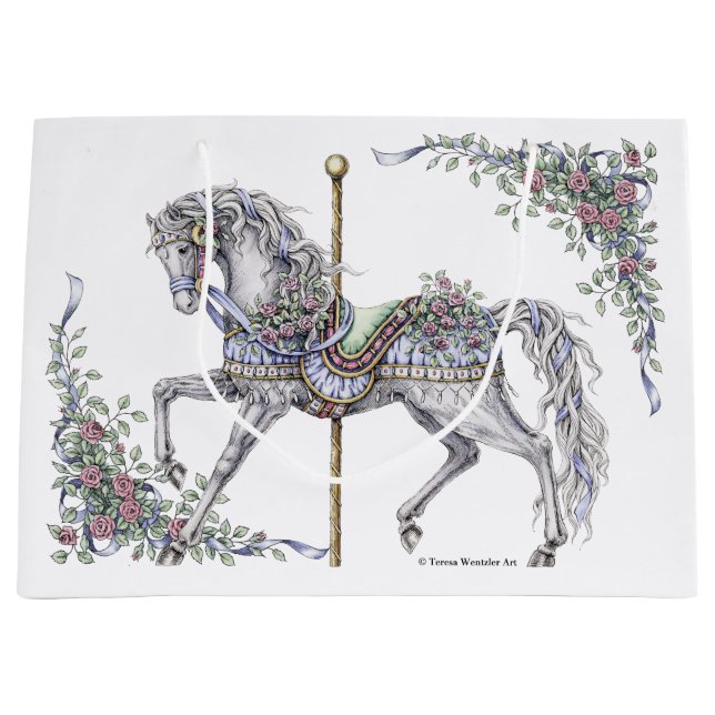 Sac de cadeau de dessin de cheval de carrousel (Devant)