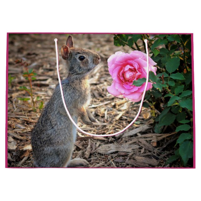 Sac de cadeau de lapin de roseraie (Devant)