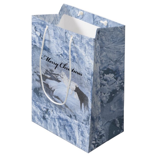 Sac de cadeau de loups - milieu, mat (Devant Angle)