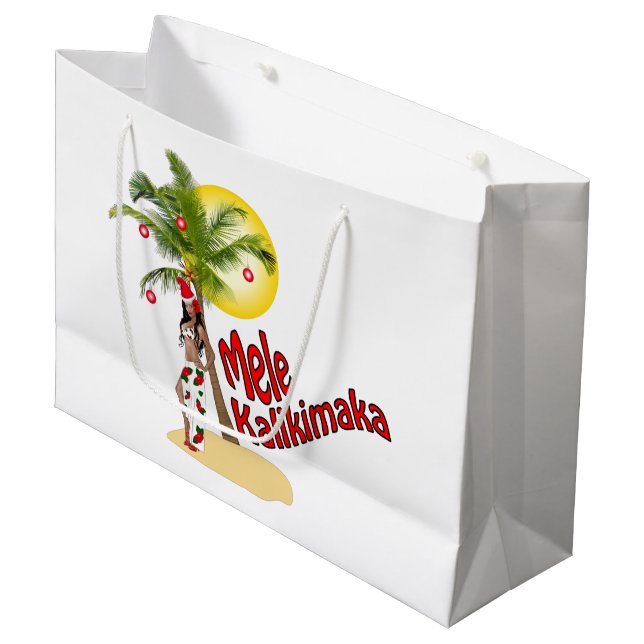 Sac de cadeau de Noël de Mele Kalikimaka de danse (Devant Angle)