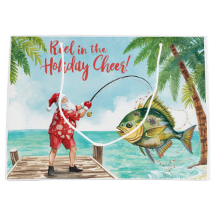 Sac de cadeau de Noël Fishing Santa Floride 