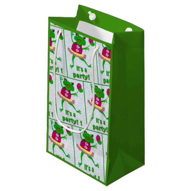 Sac de cadeau de partie de grenouille verte pour (Devant Angle)