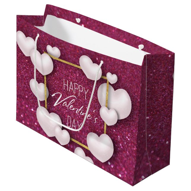 Sac de cadeau de parties scintillantes blanches de (Devant Angle)
