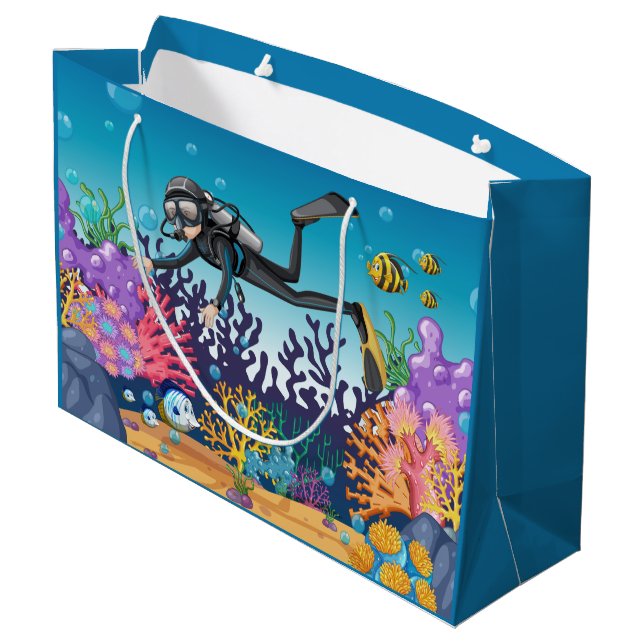 Sac de cadeau de plongeur autonome grand (Dos Angle)