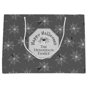 Sac de cadeau d'Halloween Toile d'Araignée Squelet