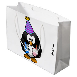 Sac de cadeau. Pingouin