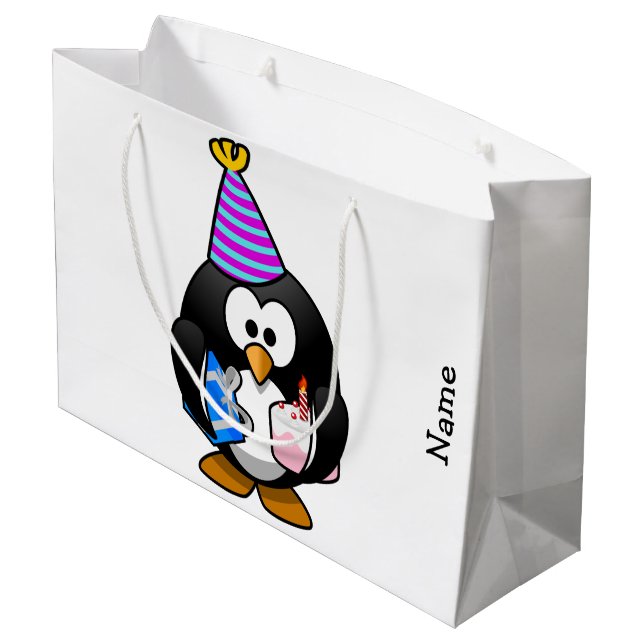 Sac de cadeau. Pingouin (Dos Angle)