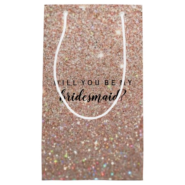 Sac de cadeau vous serez mon or rose Glit de (Devant)