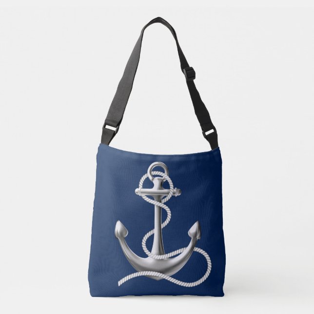 Sac de carrosserie à ancre personnalisée bleu mari (Devant)